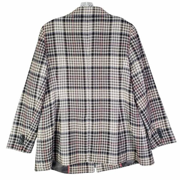 Talbots Blazer Women’s Size 14 Jacket Brown Houndstooth Gray Tweed Button - Picture 3 of 11